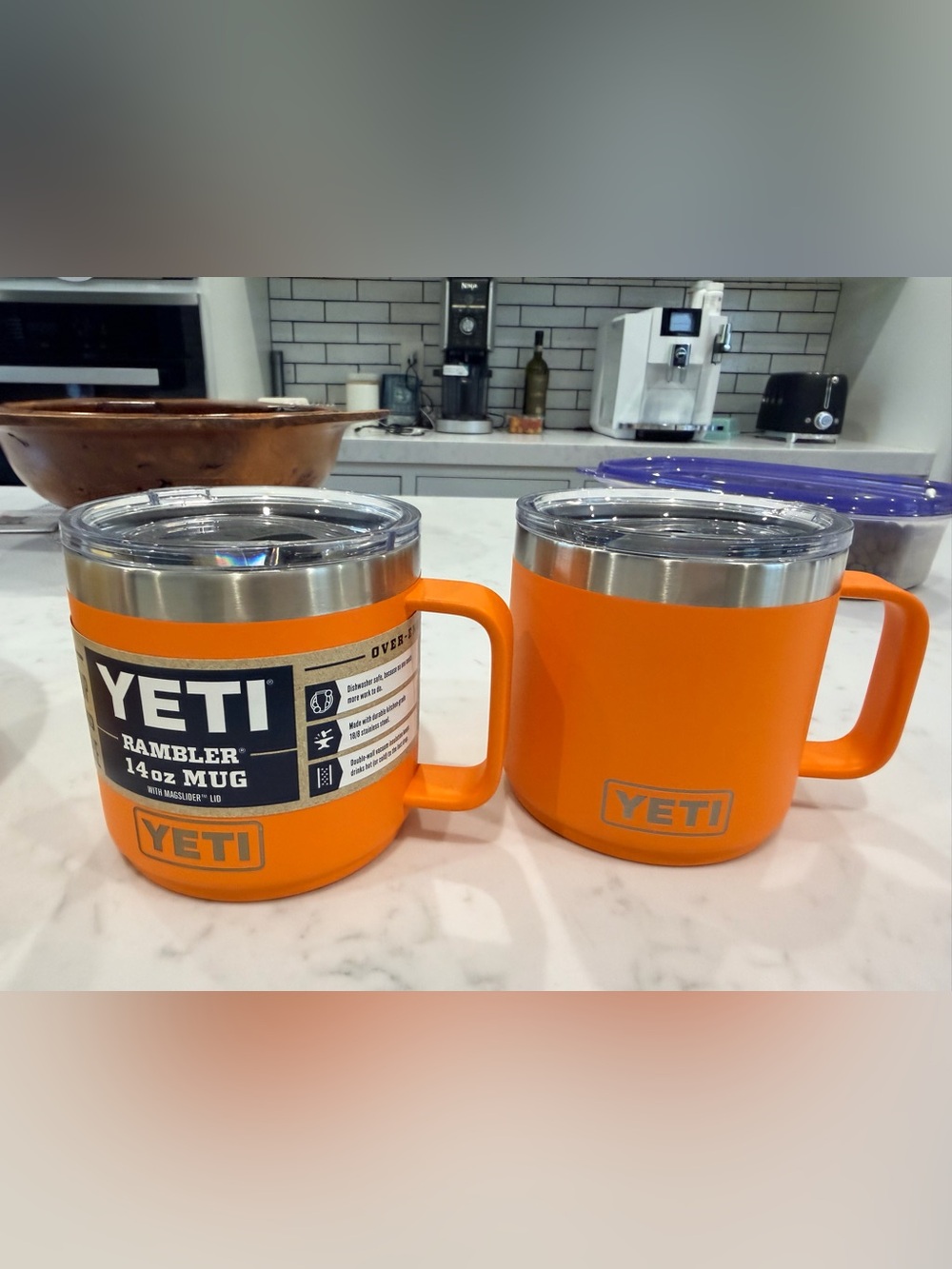 Yeti Orange Stainless-Trim Insulated Tumbler 14 oz